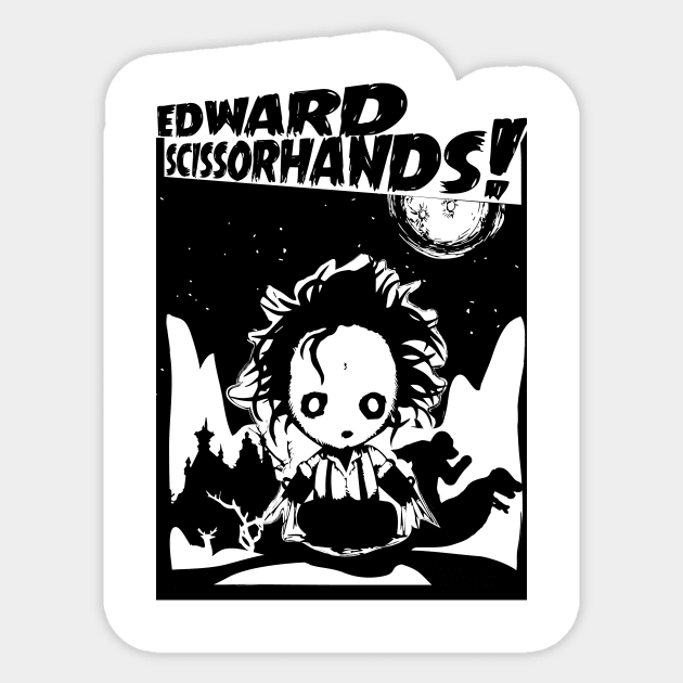 Little Edward Scissorhands Sticker by fuseleven